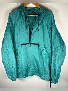VTG GAP Men's Anorak 1/4 Zip Pullover Windbreaker Jacket XL Green Nylon 1990's